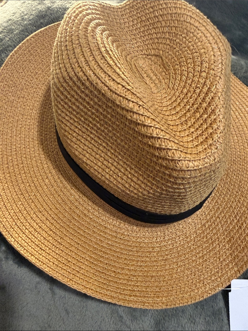 Otherwild women or Men's Straw Fedora in Tan with Black Band